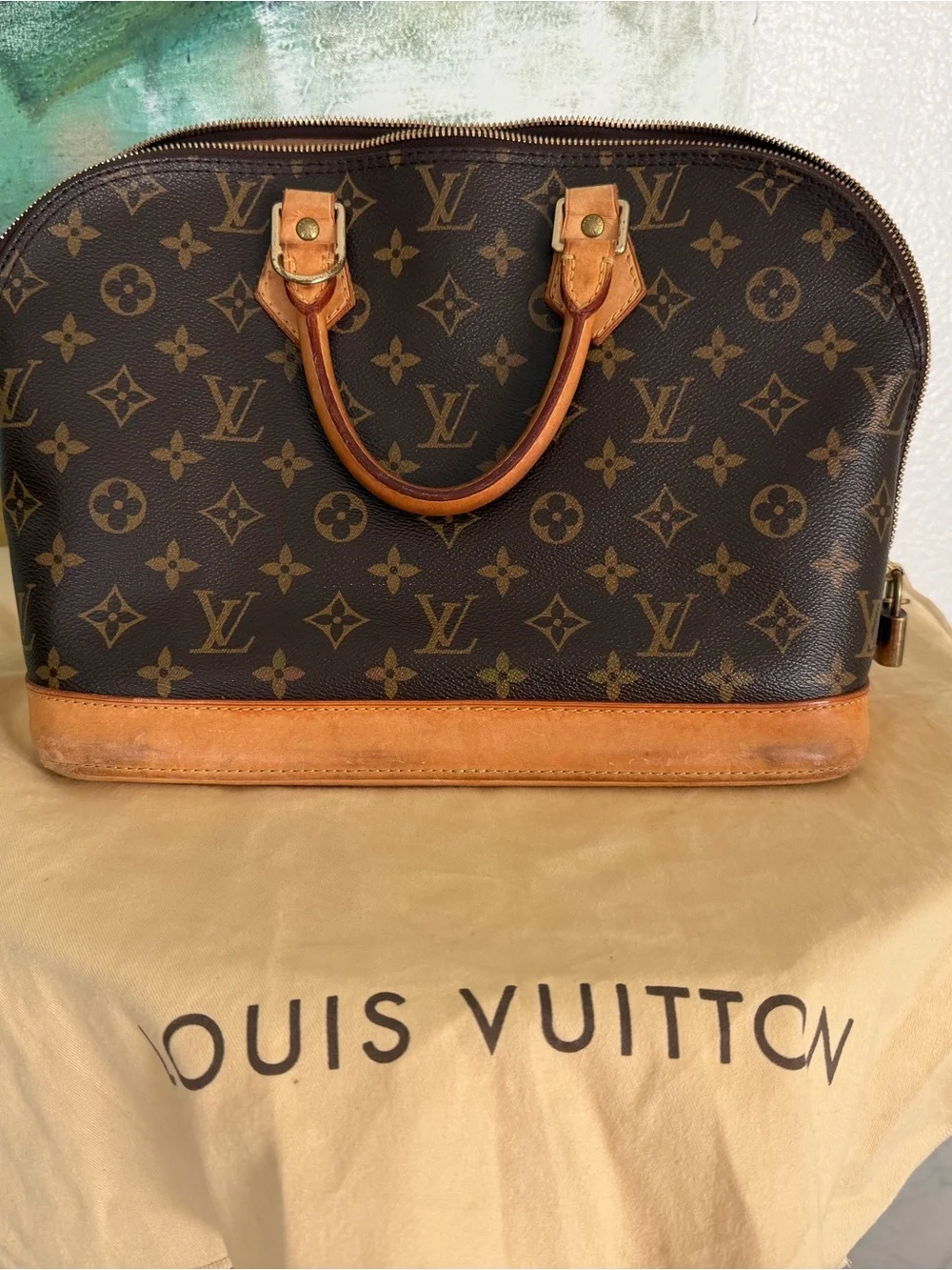 Authentic Louis Vuitton Monogram Alma PM W/Lock, Key & Dust Bag